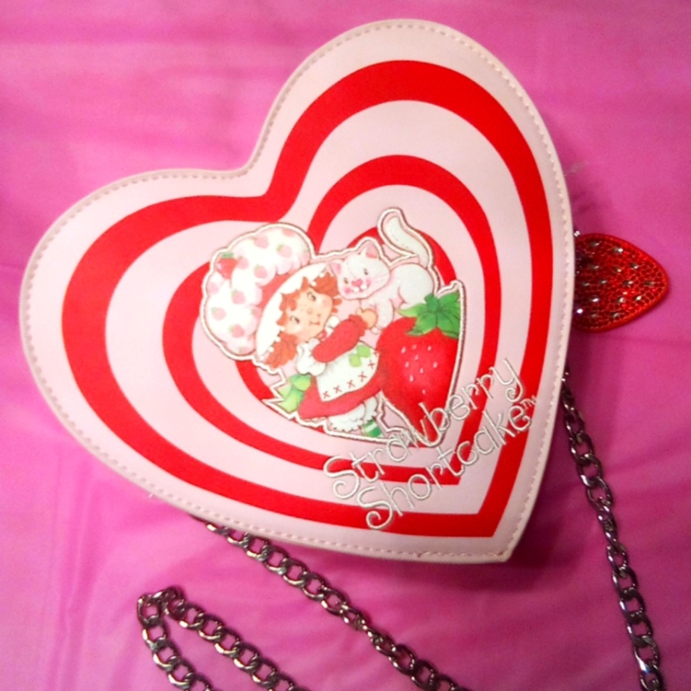 Strawberry Shortcake Heart shaped Crossbody Purse